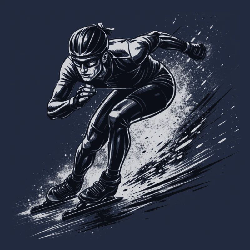 Eisschnellläufer in voller Dynamik