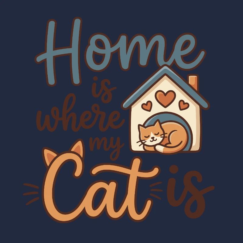 Chez moi, c’est là où est mon chat – motif de chat mignon