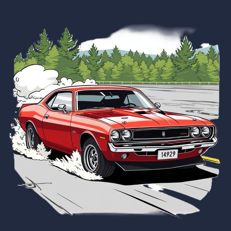 Klassische Auto-Drift in Rot
