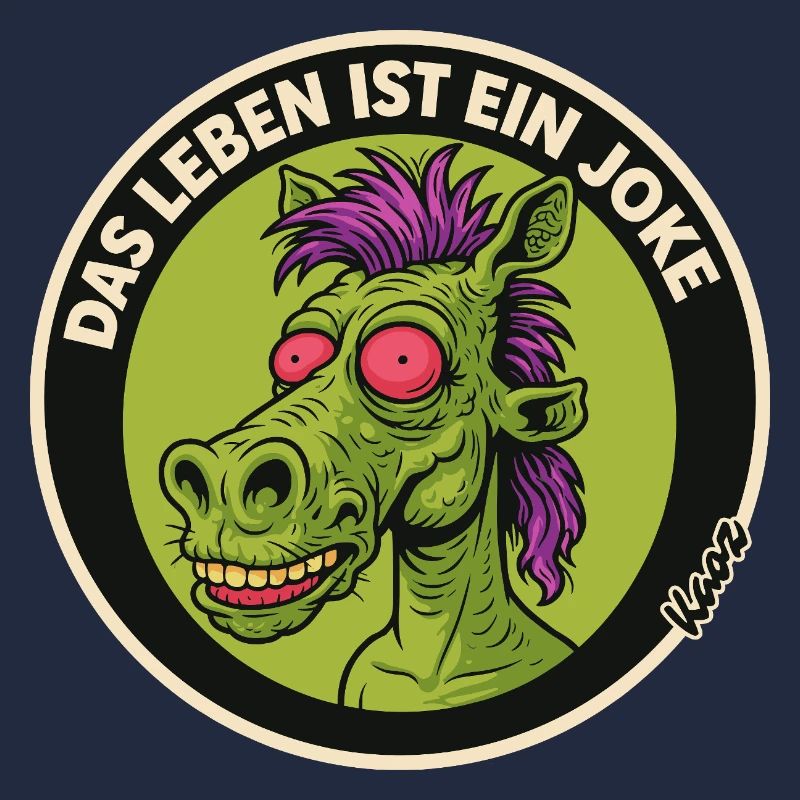Leben Ist Ein Joke Pferd Retro