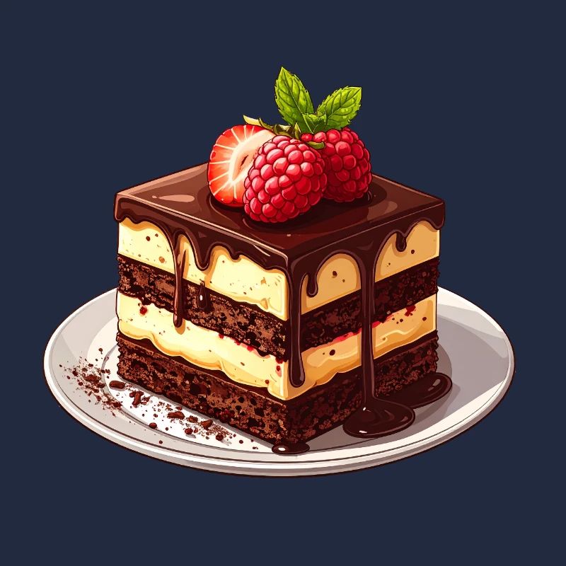 Chocolate cake with raspberry