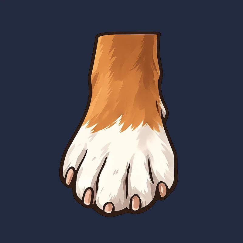 Conception de pattes de chien brunes blanches