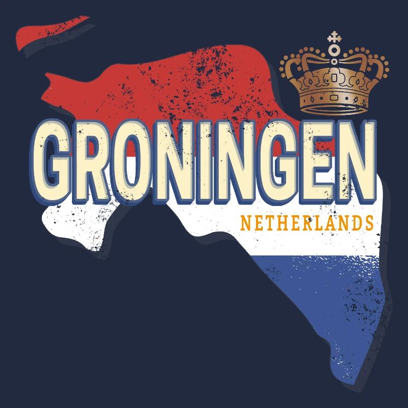Groningen Netherlands Wall Map Holland Souvenir