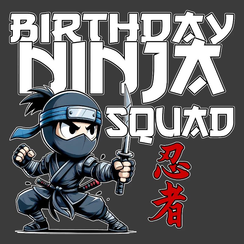 Birthday Ninja Squad Compleanno Funny