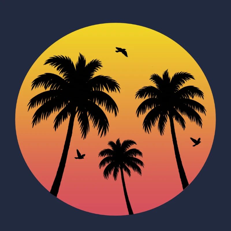 Sunset Palm Tree Beach