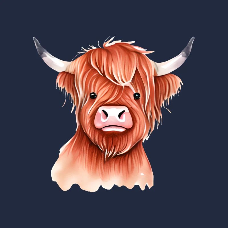 Highland Cattle Rind Illustration
