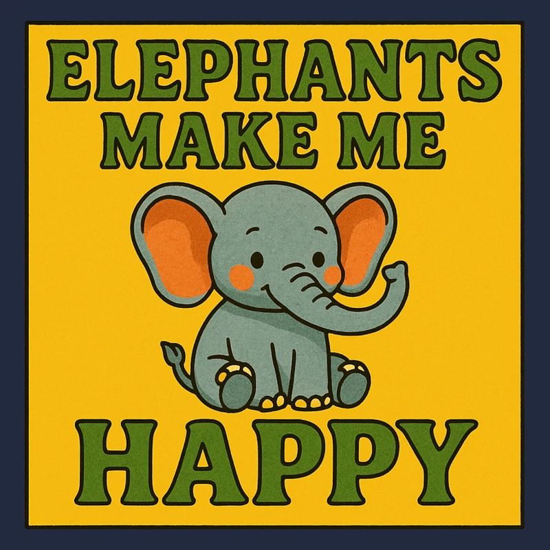 Les éléphants me rendent heureux - Éléphant vintage mignon