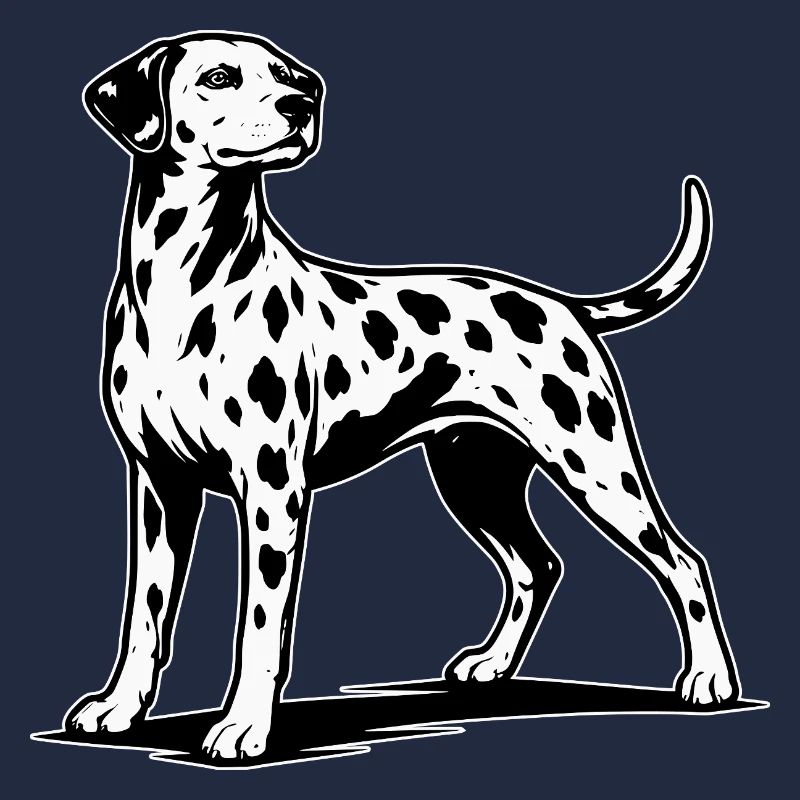 Dalmatian silhouette black and white
