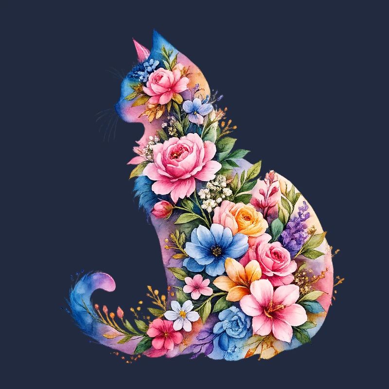 Fleurs aquarelles pour chats