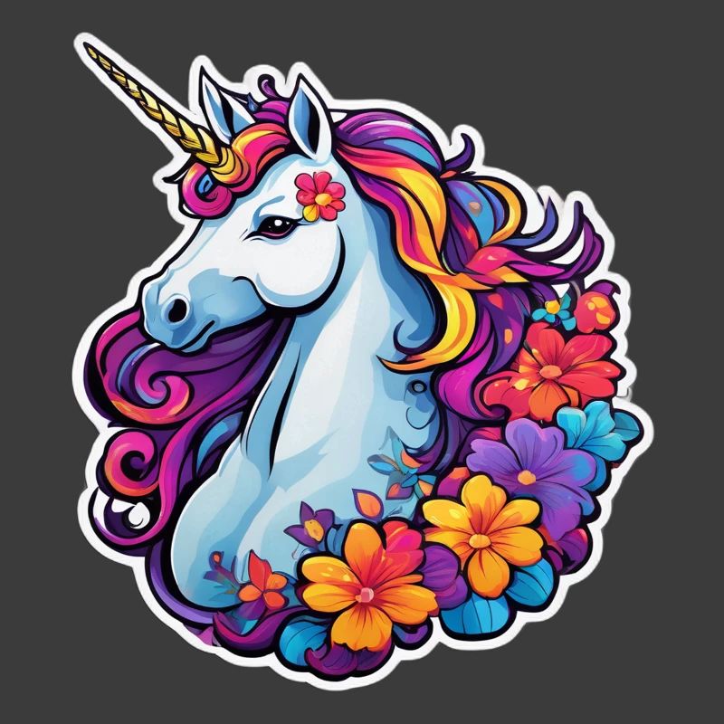 Regenbogenblumen-Einhorn