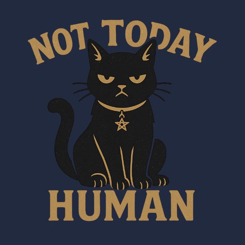 Not Today Human Black Cat Sarcasm
