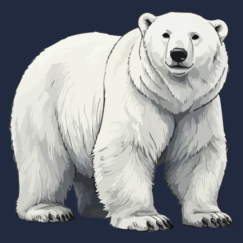 Polar Bär Illustration Graustufen