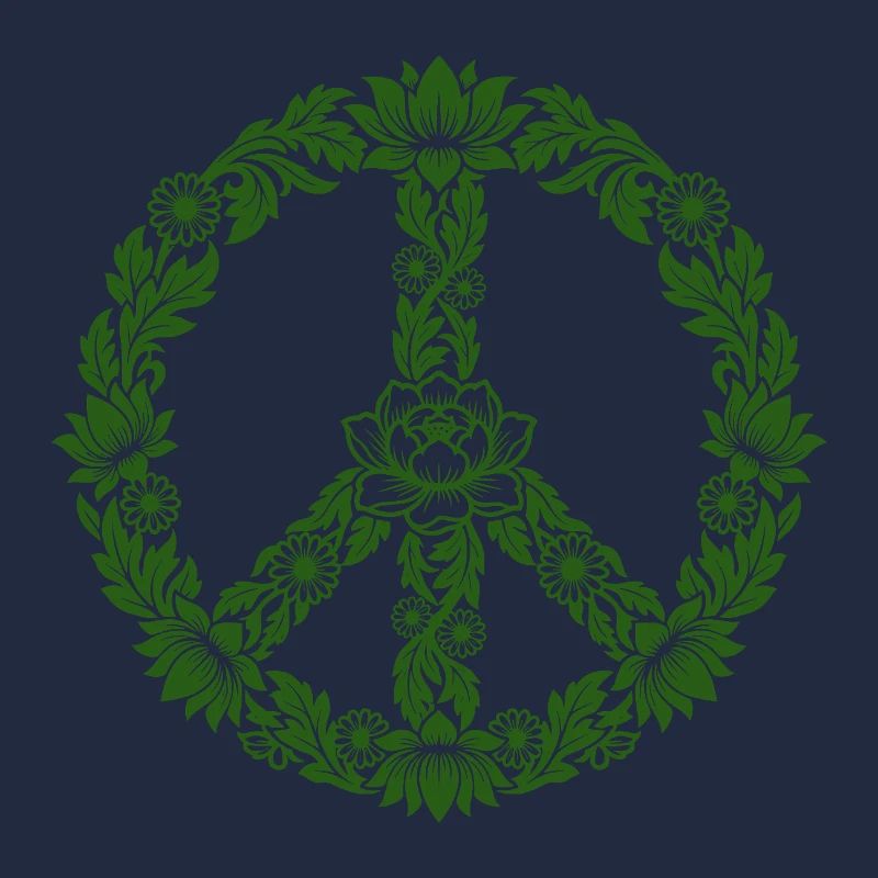 Peace Zeichen Blumen Floral Boho Style