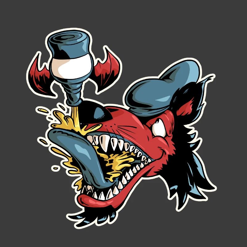 Wolf and flying beer