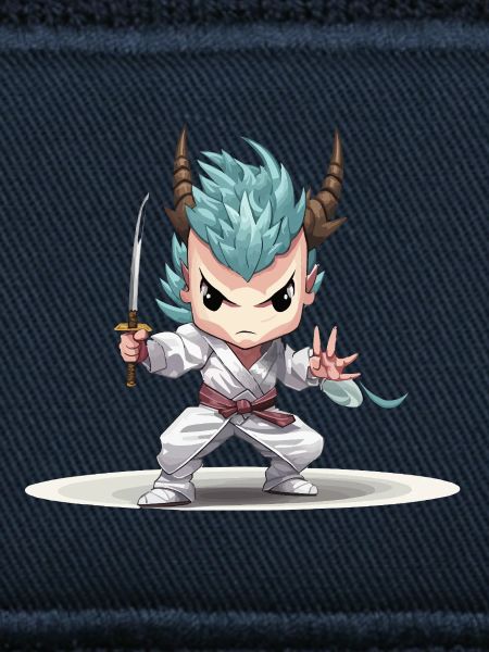 Chibi Krieger mit Katana