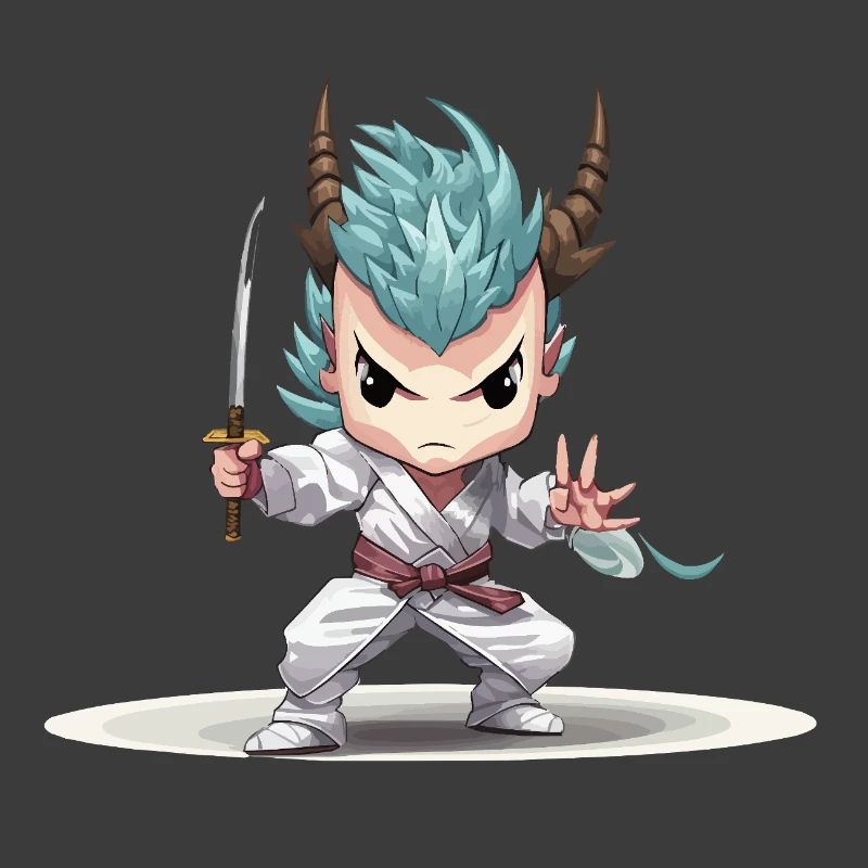 Chibi Warrior with Katana