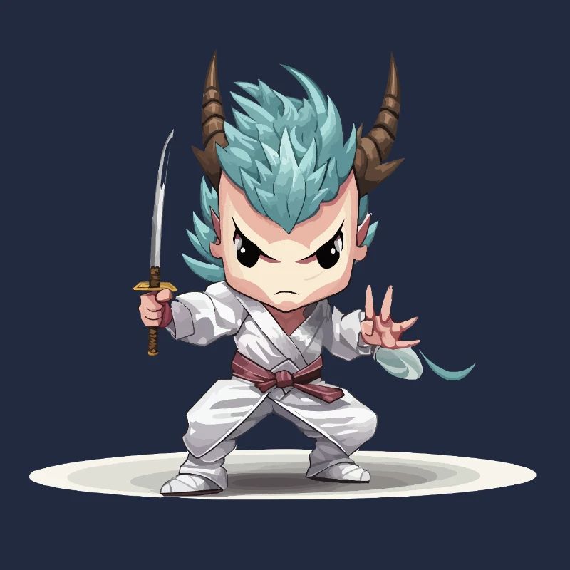 Guerrier Chibi avec Katana