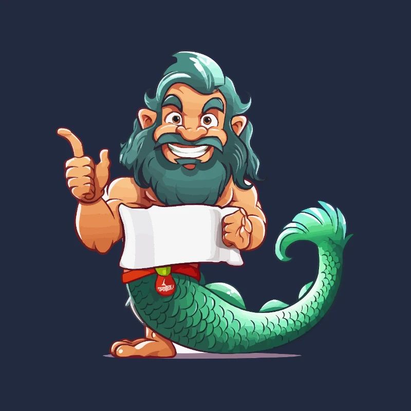 Meerheld mit Bart und Flosse