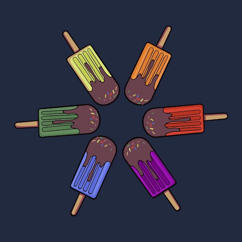 Regenbogen-Eis am Stiel