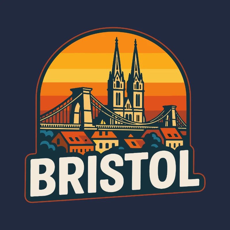 Conception du pont suspendu rétro Bristol Sunset