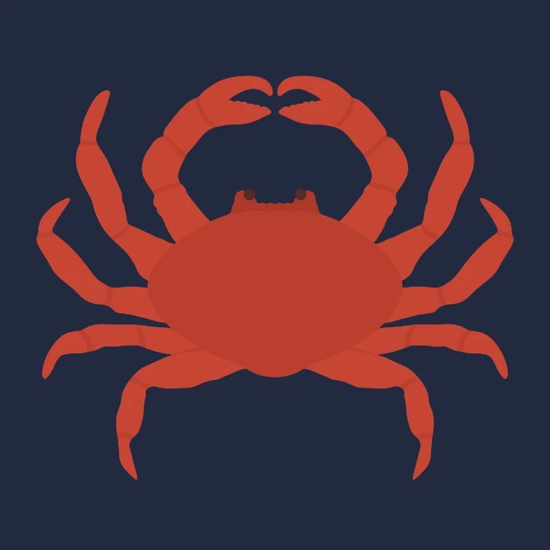 Crimson Crab Silhouette