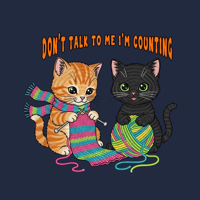 Zählen-Kätzchen-Strickduo