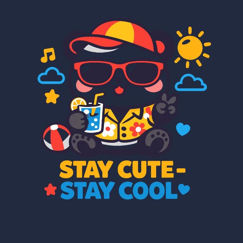 Graphique Reste mignon Reste Cool Bear