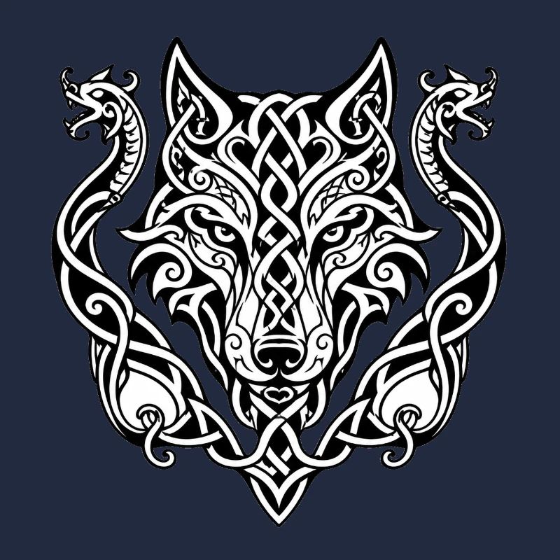 Celtic Wolf Head Knot Design