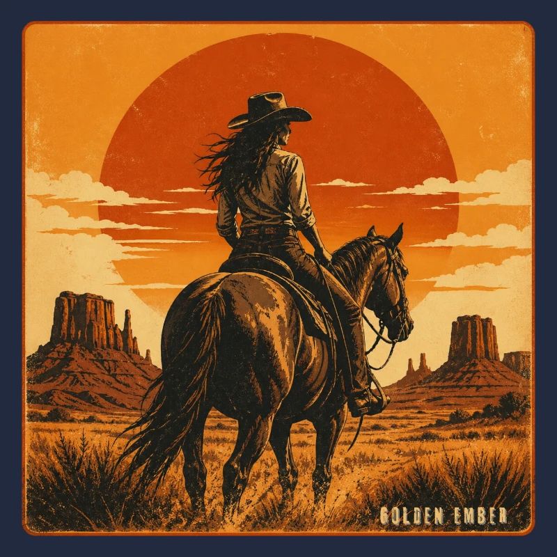 Coucher de soleil du Cheval Braise d’Or
