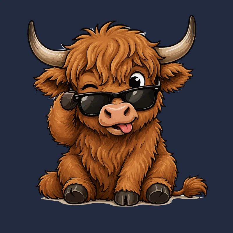 Vache avec lunettes de soleil