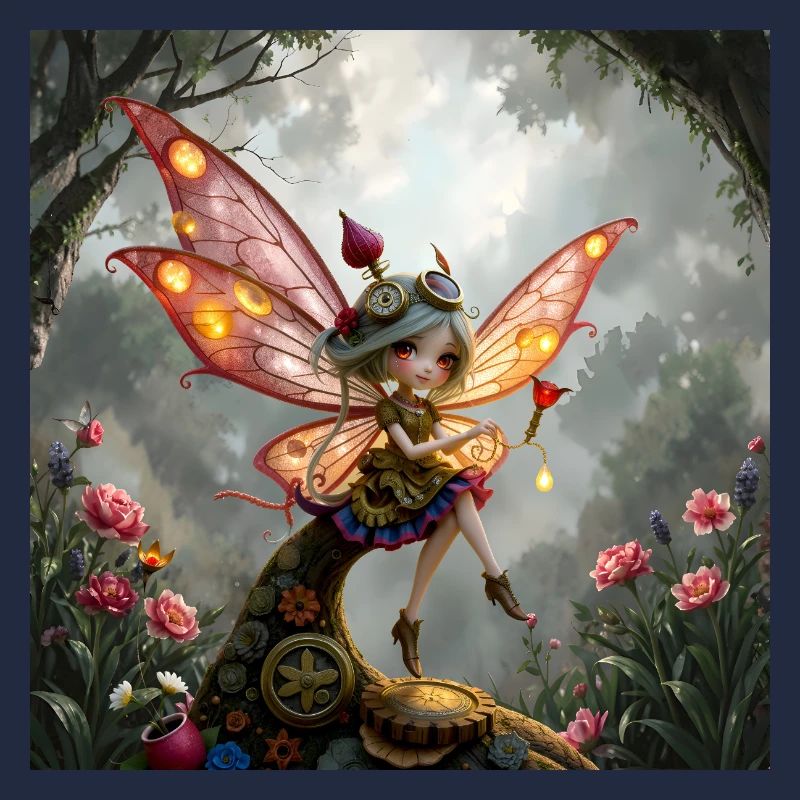Steampunk-Fee mit Flügeln