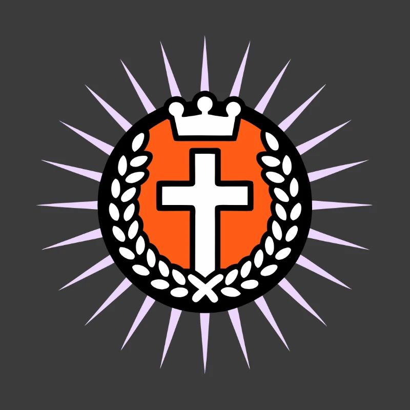 Kreuz im Lichtschein mit Krone