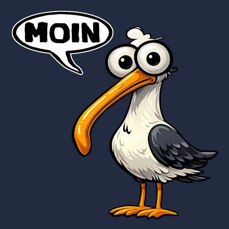 Moin Seagull Comic Mussel Worm
