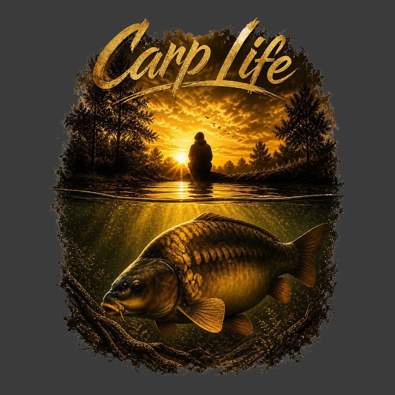 Carp Life Sunset – Karpfenfischerei-Lebensstil-Design