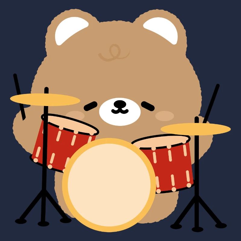 Bear Drummer Pop Art