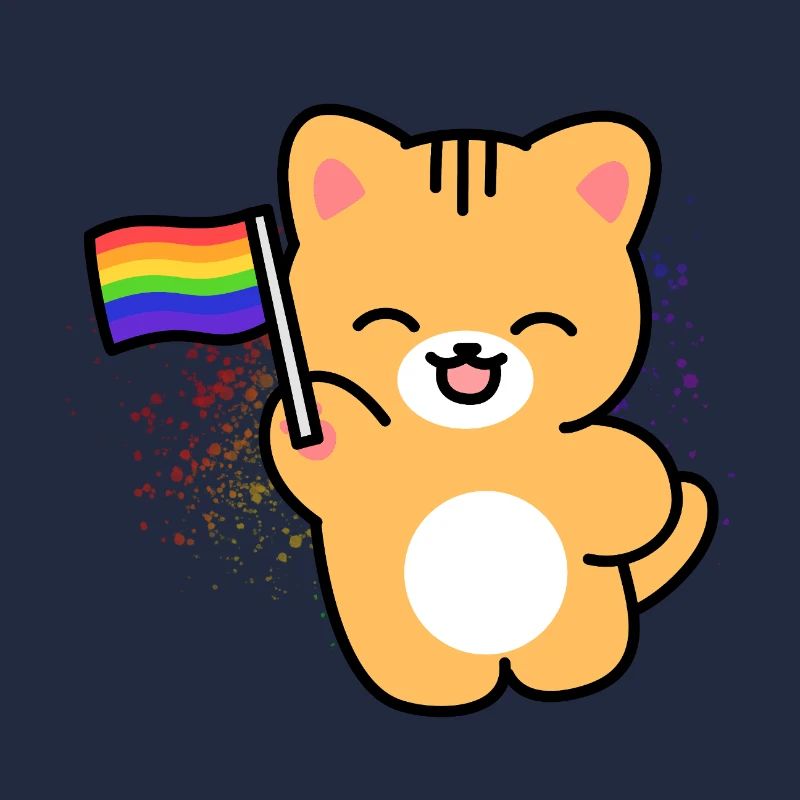 Kätzchen mit Pride-Fahne