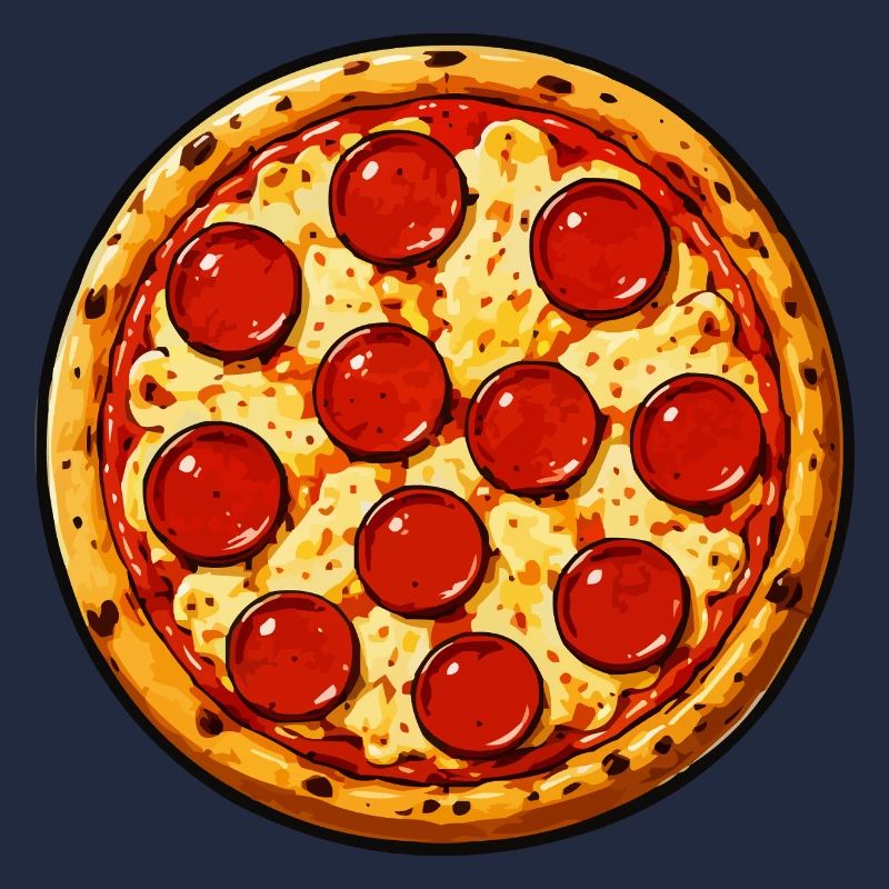 Pepperoni Pizza Illustration Comicstil