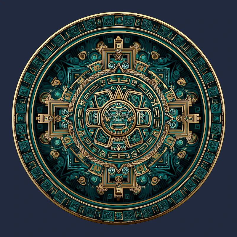 Aztec Solar Calendar Gold