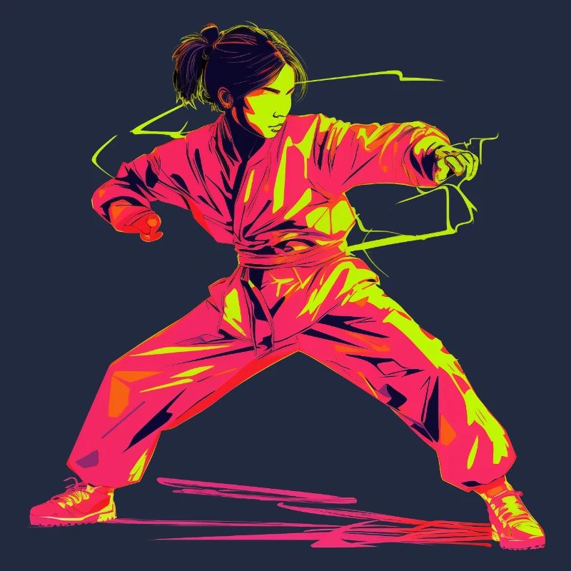 Karate Mädchen Retrowave