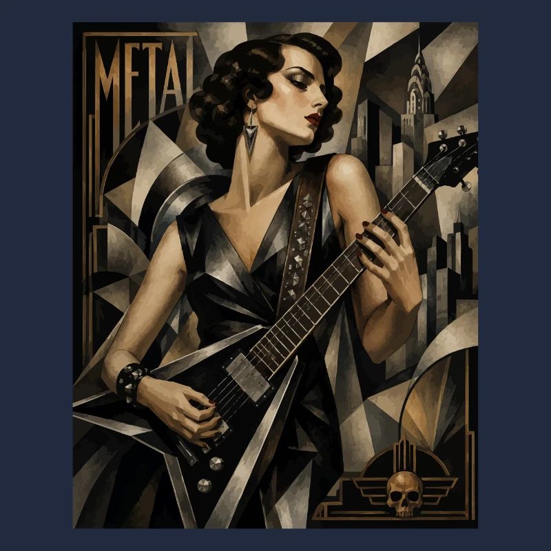 Gothic Gitarrenheldin Deco Stil