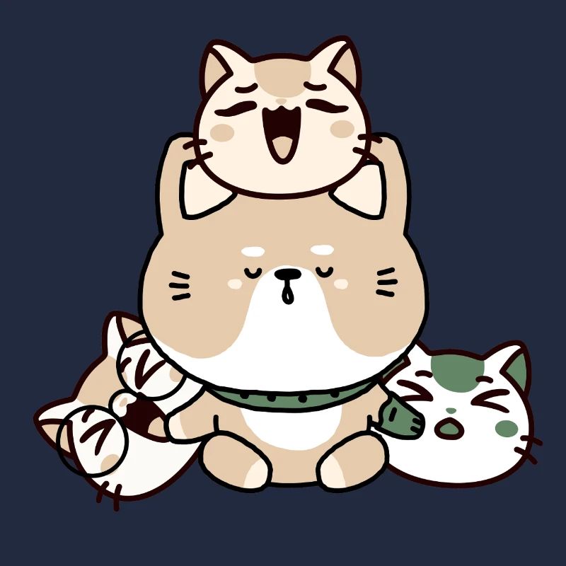 Chat de méditation Kawaii Zen avec prothèse de main