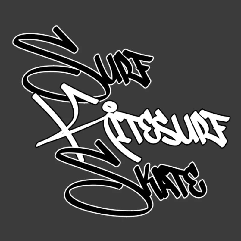Graffiti Surf Schrift Weiß