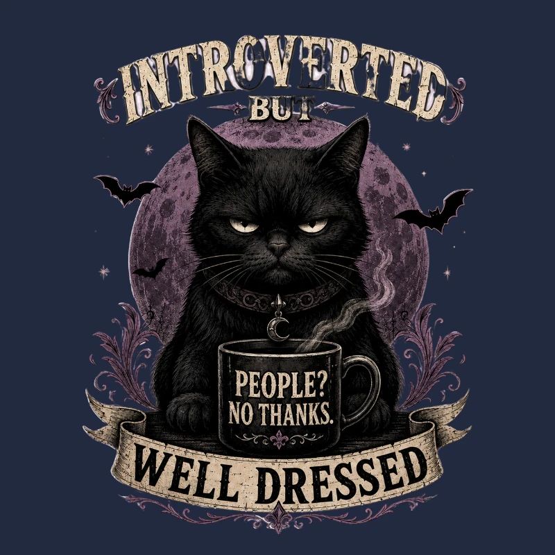 Chat introverti mais bien habillé