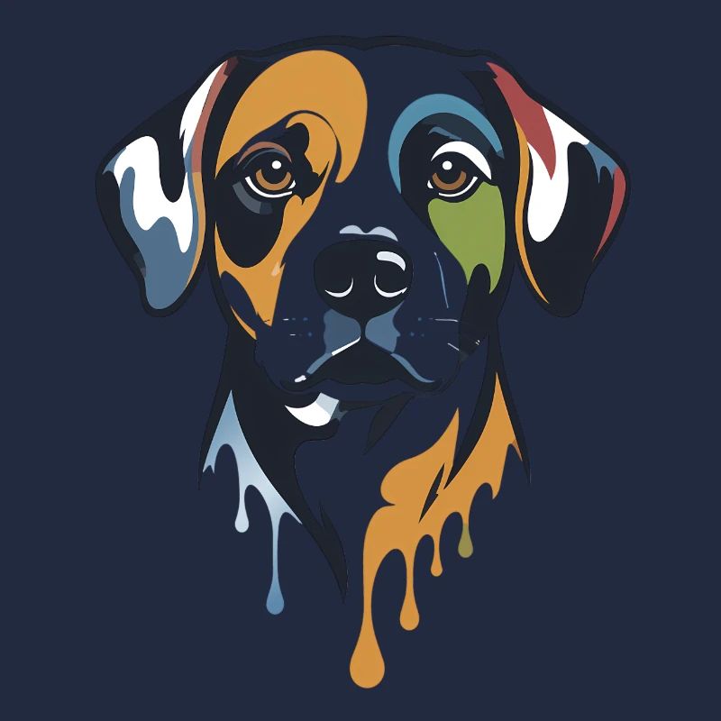 Portrait abstrait de chien - Âme colorée