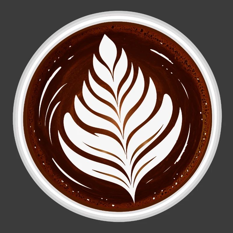 Latte Art Leaf Cappuccino Design