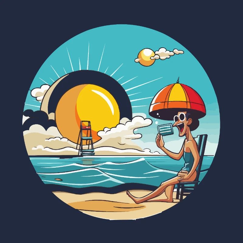 Retro Strandsonne Cartoon