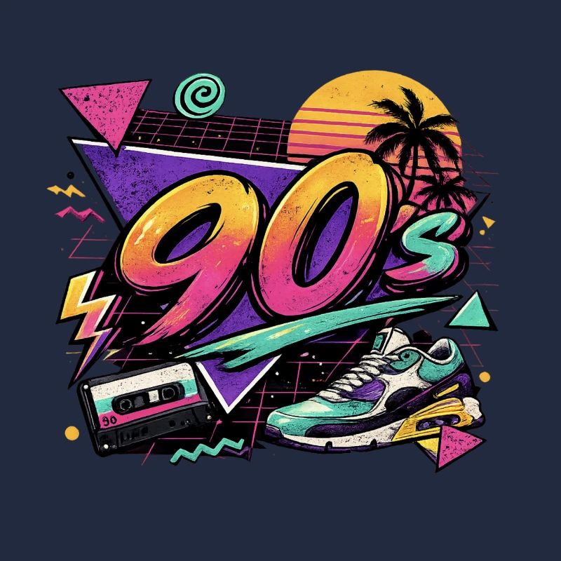 90s Neon Retro Sneaker Design