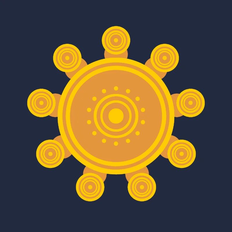 Central orange mandala sun
