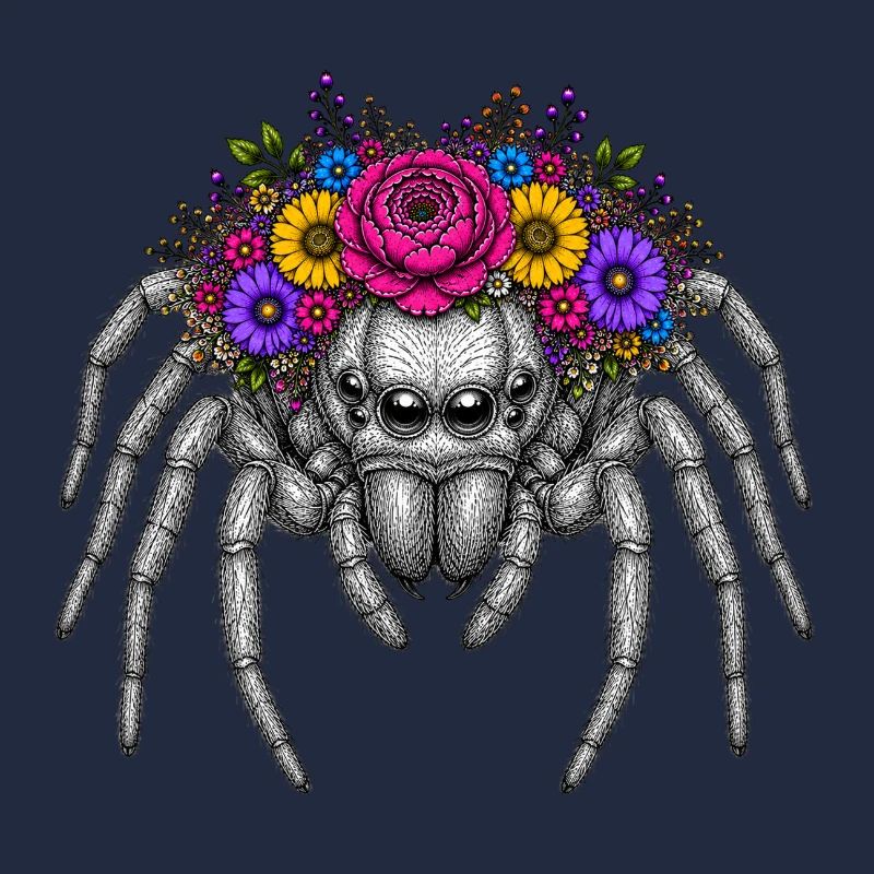 Blütenkranzspinne Illustration