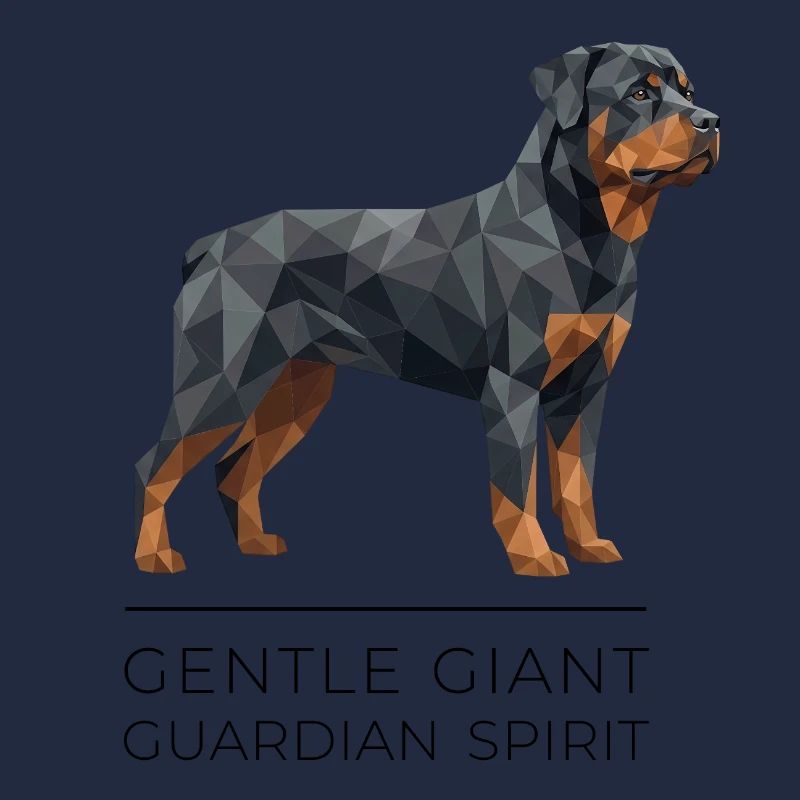 Rottweiler Low-Poly Art - Gentle giant